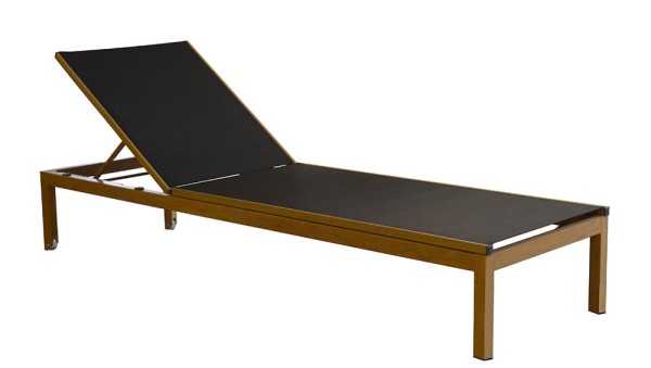 Lit de soleil THEMA HEAT Coloris:Châssis Oak/Assise Noir Ecotax:Prix de vente comprenant l'éco-taxe de 1,20 € TTC Mode de livrai