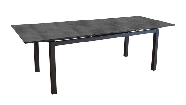 Table HIVAOA 180/240 Plateau HPL Coloris:Châssis Graphite/Plateau HPL Noir Ecotax:Prix de vente comprenant l'éco-taxe de 3,14 € 