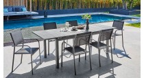 Table HIVAOA 180/240 Plateau HPL Coloris:Châssis Graphite/Plateau HPL Noir Ecotax:Prix de vente comprenant l'éco-taxe de 3,14 € 
