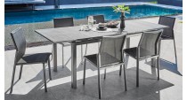 Table HIVAOA 180/240 Plateau HPL Coloris:Châssis Graphite/Plateau HPL Noir Ecotax:Prix de vente comprenant l'éco-taxe de 3,14 € 