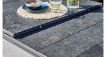 Table HIVAOA 180/240 Plateau HPL Coloris:Châssis Graphite/Plateau HPL Noir Ecotax:Prix de vente comprenant l'éco-taxe de 3,14 € 