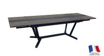 Table GALLEO 180/230/280 plateau HPL Fundermax® Coloris:Châssis Graphite/Plateau Fundermax® Moka Ecotax:Prix de vente comprenant