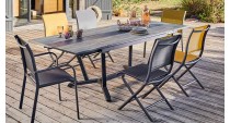 Table GALLEO 180/230/280 plateau HPL Fundermax® Coloris:Châssis Graphite/Plateau Fundermax® Moka Ecotax:Prix de vente comprenant
