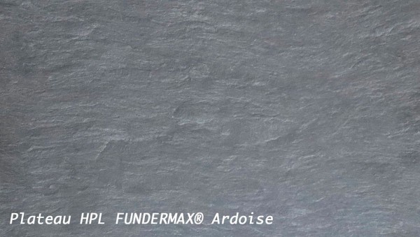 Table VITA 180/240 plateau lames HPL Fundermax® Coloris:Châssis Graphite/Plateau Fundermax® Ardoise Ecotax:Prix de vente compren