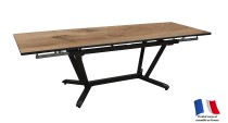 Table VITA 180/230/280 plateau HPL Fundermax® Coloris:Châssis Graphite/Plateau Fundermax® Chêne Ecotax:Prix de vente comprenant 
