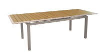 Table LOUISIANE II 187/247 Coloris:Châssis Crème / Lattes chêne Ecotax:Prix de vente comprenant l'éco-taxe de 4,20 € TTC Mode de
