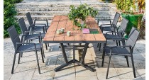 Table ELENA 180/240 Coloris:Châssis Graphite / Plateau Oak "imitation bois" Ecotax:Prix de vente comprenant l'éco-taxe de 10,00 