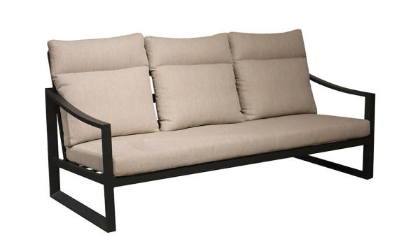 Canapé PRADO 3 places Coloris:Châssis Graphite/Assise Beige Ecotax:Prix de vente comprenant l'éco-taxe de 6,80 € TTC Mode de liv